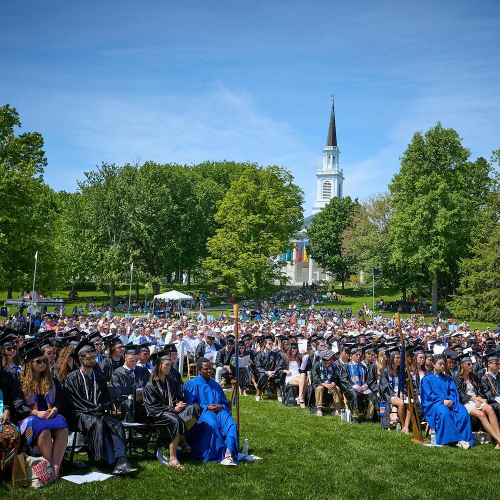 Lasts year’s Commencement ceremony on McCullough lawn featured a student speaker chosen by her peers. This year, the college chose B Striker ’25 to give the speech due to his role as SGA president.