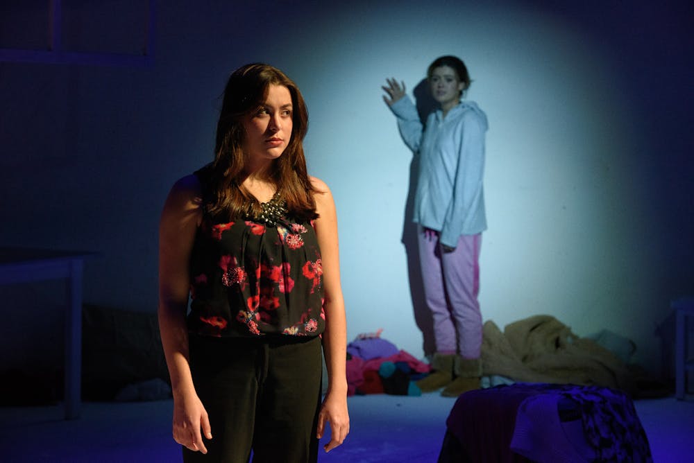 Jennifer (Bri Beach, left) and Anna's (Aiden Amster, right) tumultous relationship takes center stage in "Greek Tragedy".