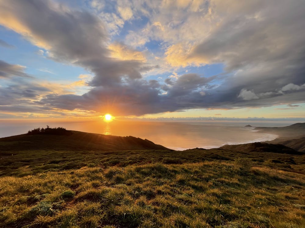 Sunset over the Pacific from Andrew Molera State Park, Big Sur, California.