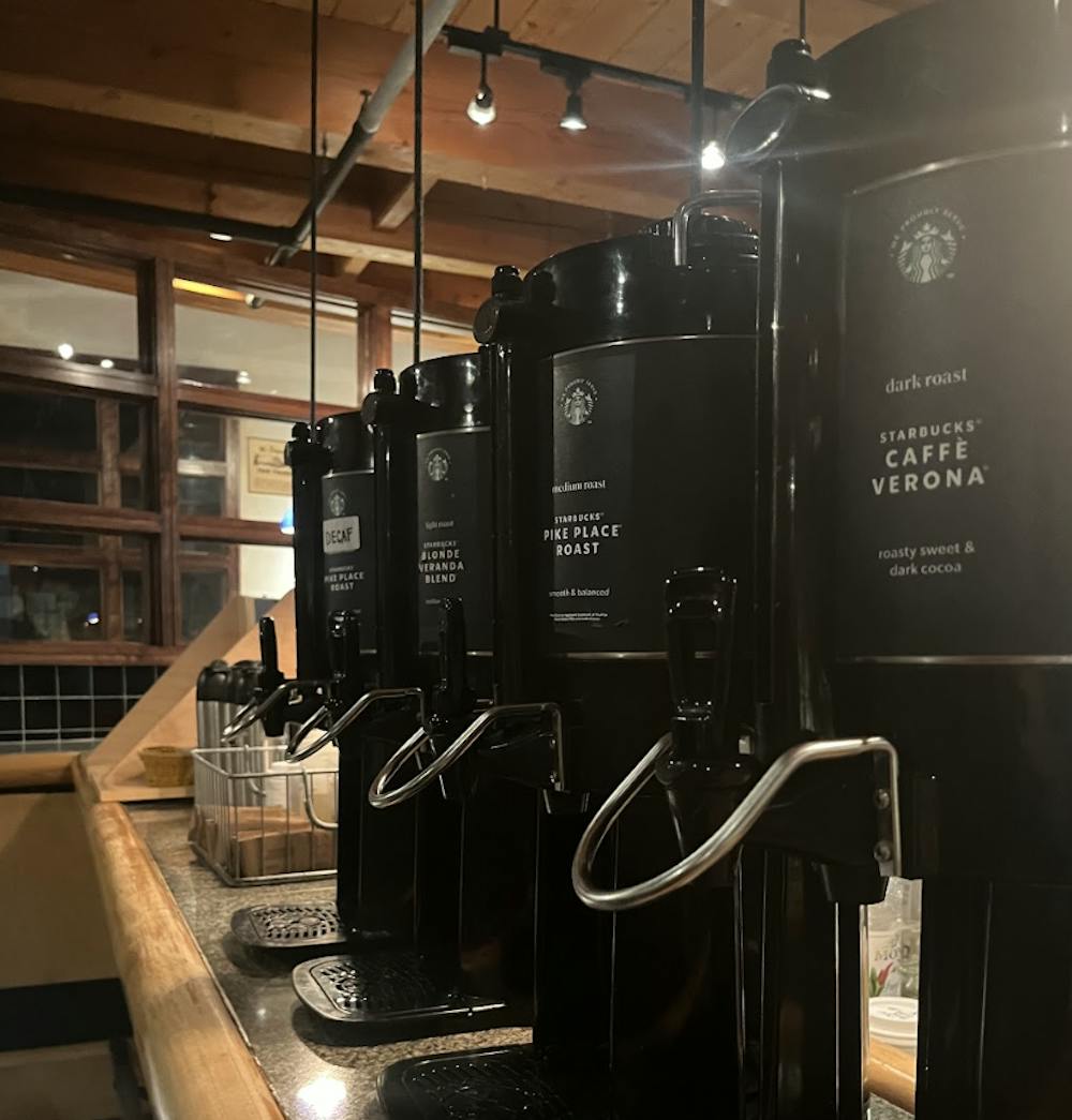 Wilson Café currently serves Starbucks coffee products.