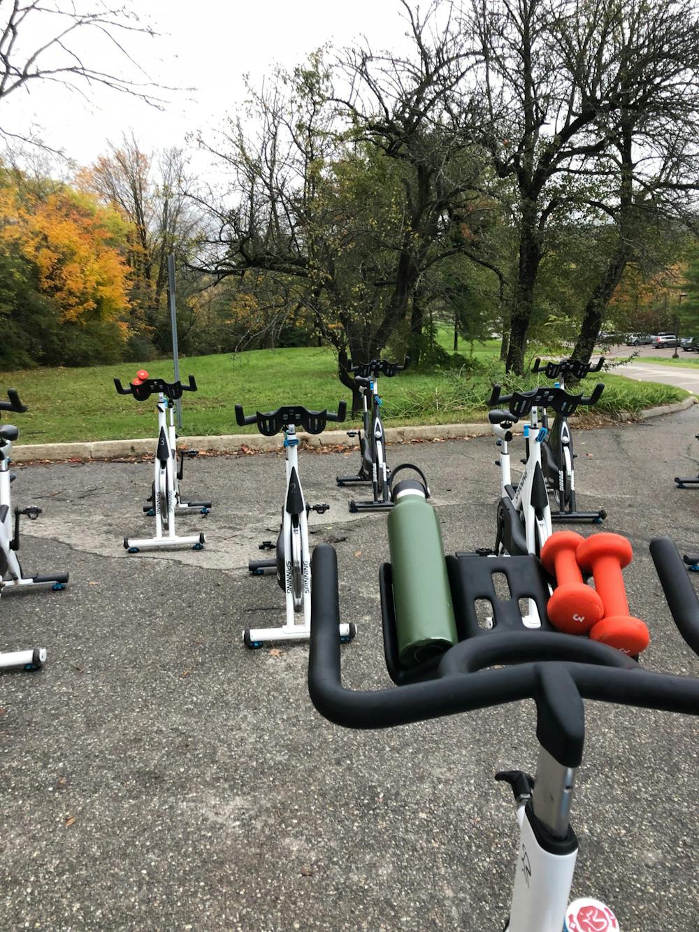 <p>Because of mold buildup in their indoor room, YouPower has been forced to hold their cycling classes outside, despite the cold weather and early sunsets.</p>
