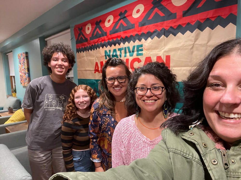 VIP hosted a discussion panel featuring Indigenous voices from Vermont
Releaf, a network for Black, Indigenous, and People of Color (BIPOC).

From left to right: Nadia Hare ’25, Emma Wilson ’27, M Barney, Samantha Langevin and Jennifer Morton-Dow