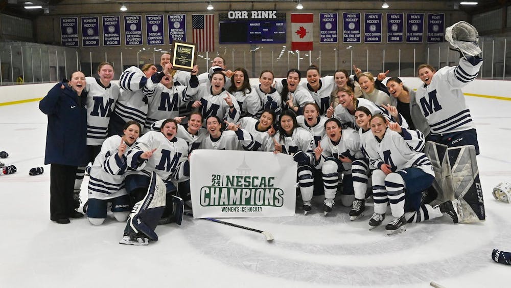The women’s hockey team celebrated the program’s 12th NESCAC title, making them the most successful team in conference history.