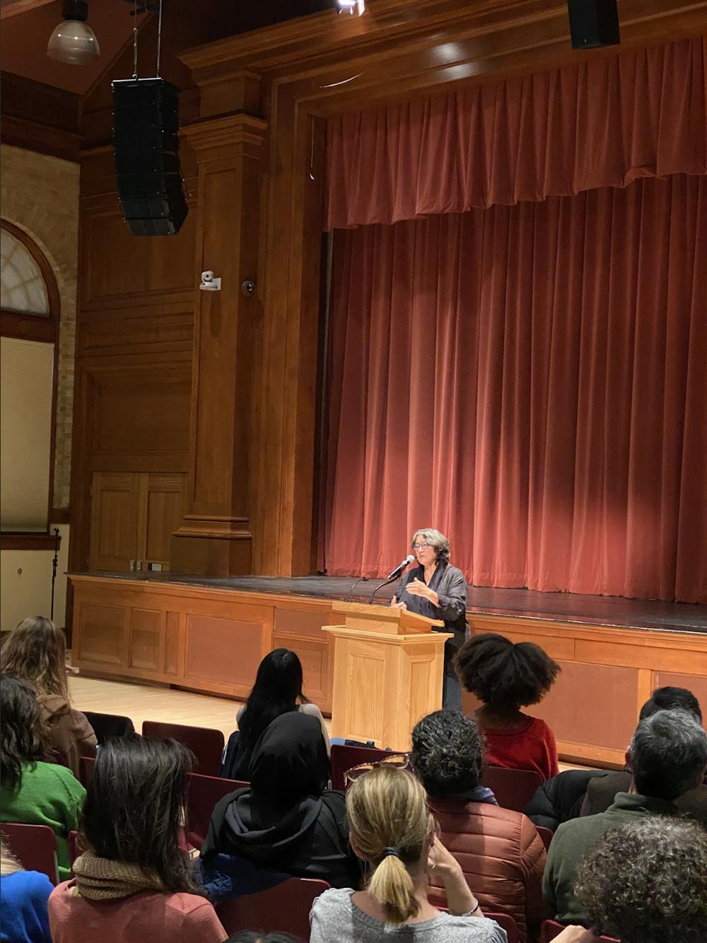 Amira Hass spoke to a crowd of XXX in Dana Auditorium this week. 