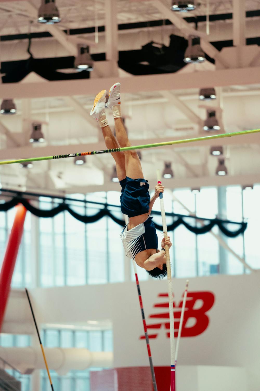 Michael Vanesko ’25 is an architecture studies major and has a personal record of 4.15 meters for pole vaulting.