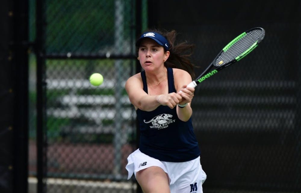 Amy Delman '24 advanced to the quarterfinals of the ITA Cup with her doubles partner Sahana Raman '25.