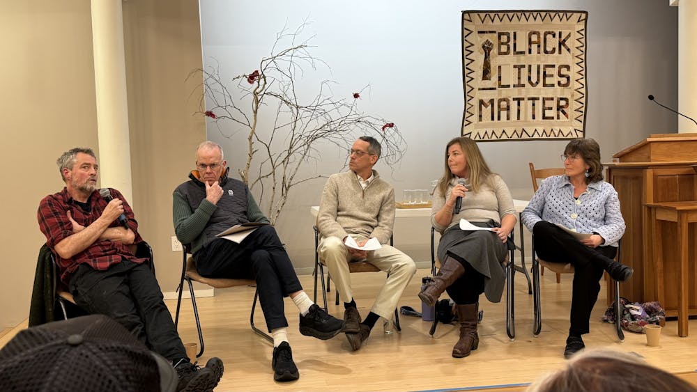 A panel consisting of local experts on children and psychology spoke to a crowd at Champlain Valley Unitarian Universalist Society.
