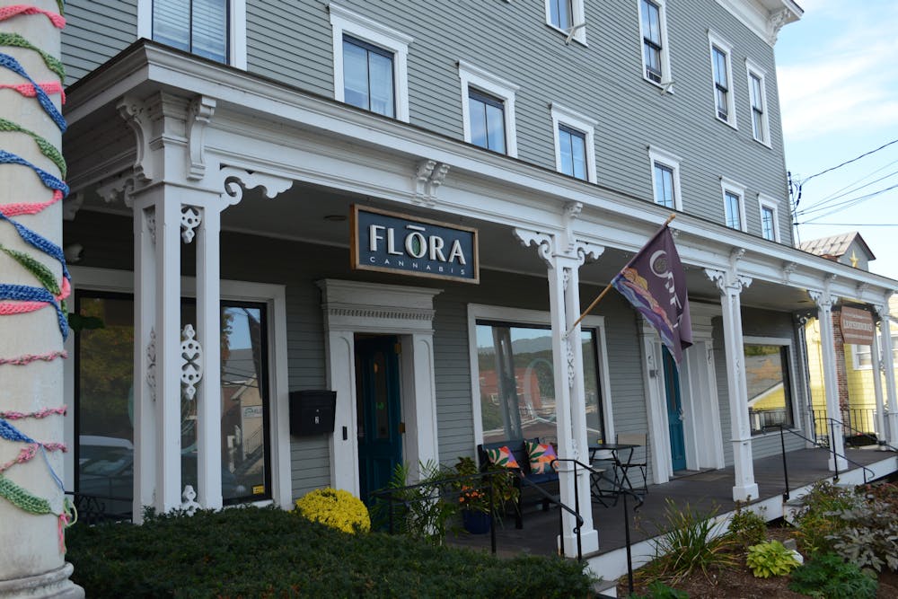 The front of FLŌRA, the cannabis store in Middlebury that sued the CCB last December. Before last week's settlement, in-store signage and conversations between customers and patrons counted as advertisements. 