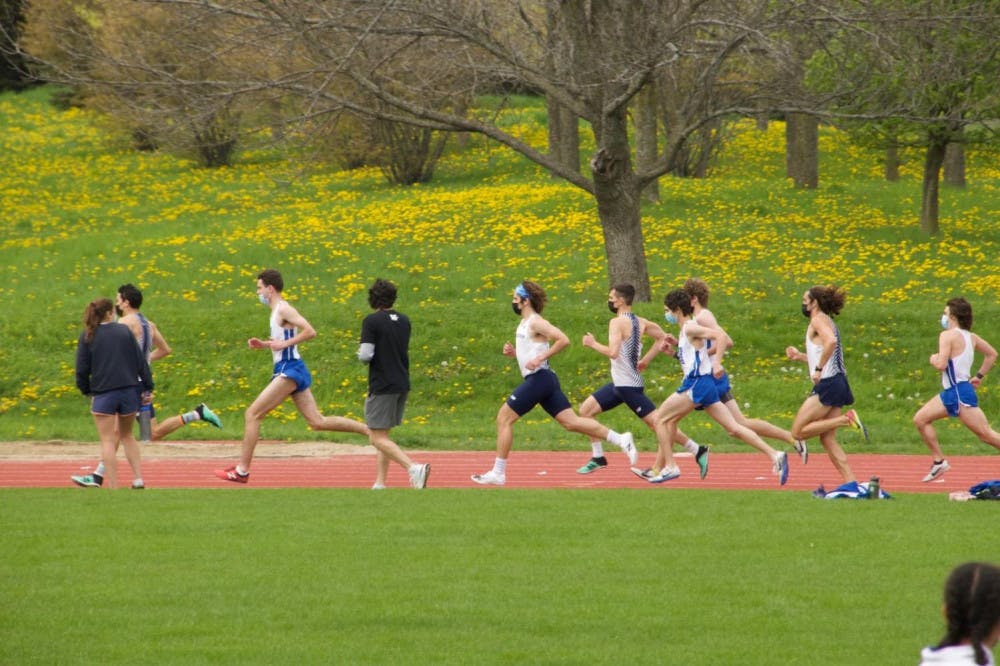 <span class="photocreditinline">Van Barth/The Middlebury Campus</span><br />Men’s track &amp; field competed against Hamilton on Saturday, May 8