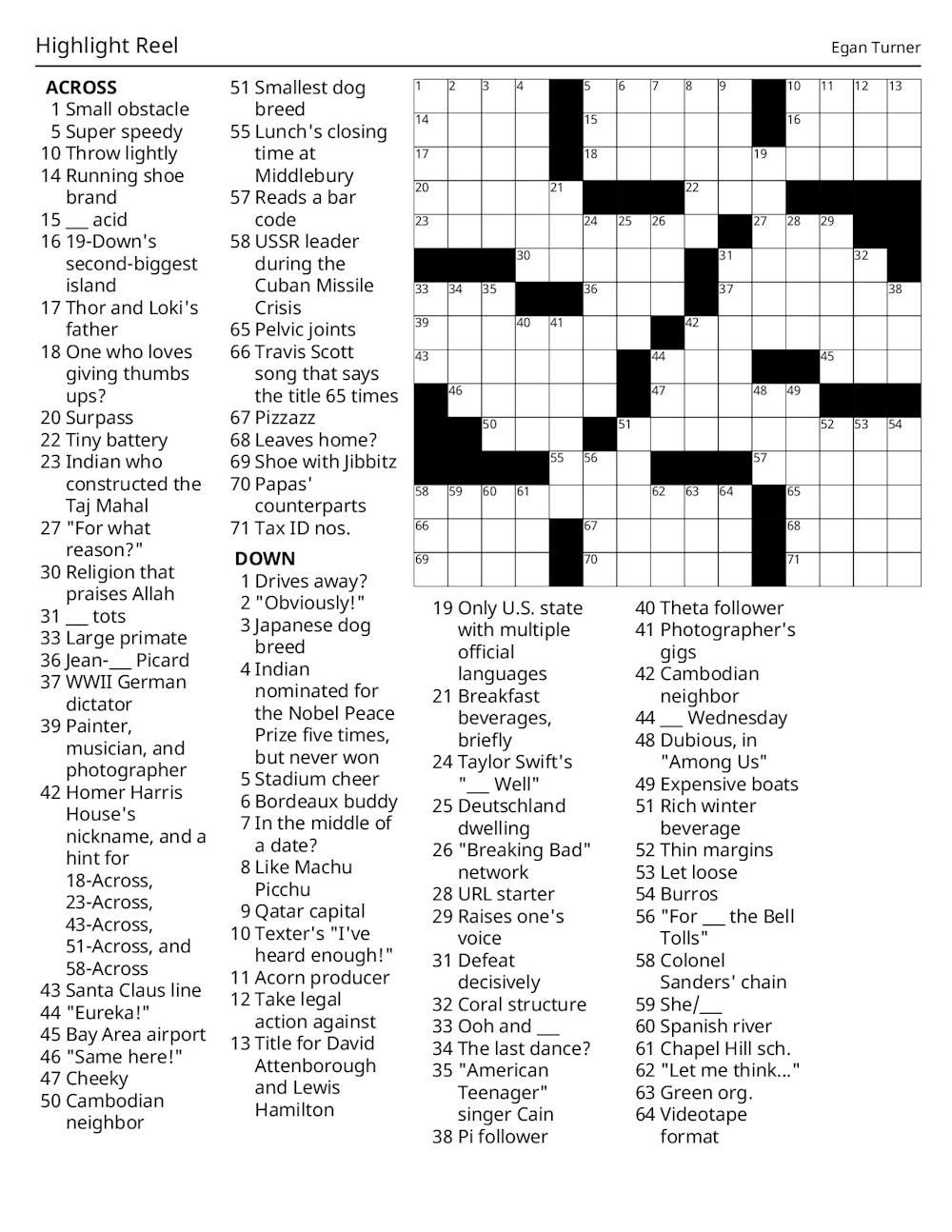 Crossword 04/30/26: Highlight Reel