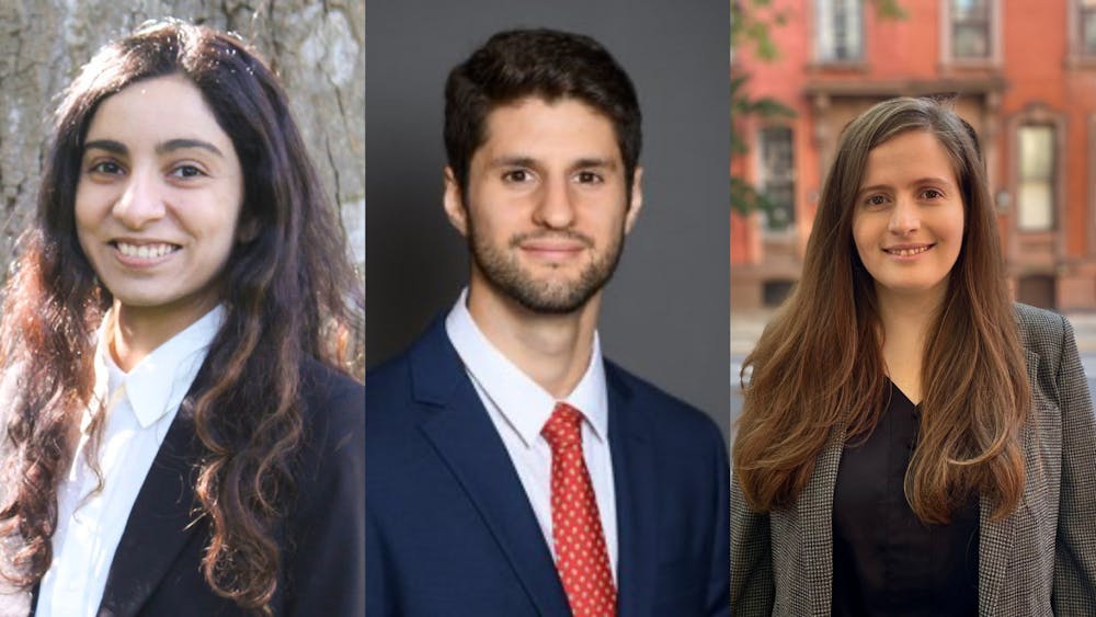Incoming economics professors (from left to right), Zara Contractor, Germán Reyes and Alice Gindin.