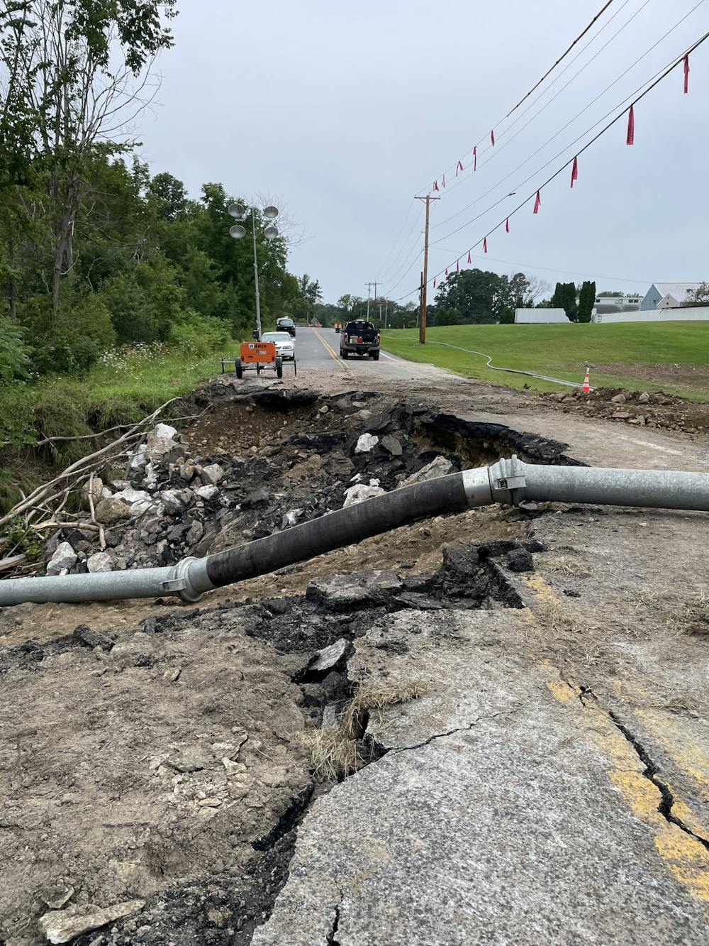 <p>Rt 116 experienced significant road damage due to summer flash flooding.</p>