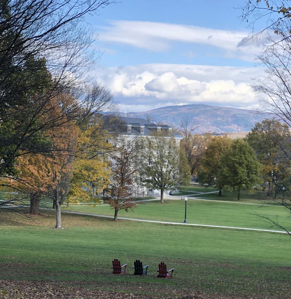 Fall foliage in full bloom during Fall Family Weekend at Middlebury
in 2022.