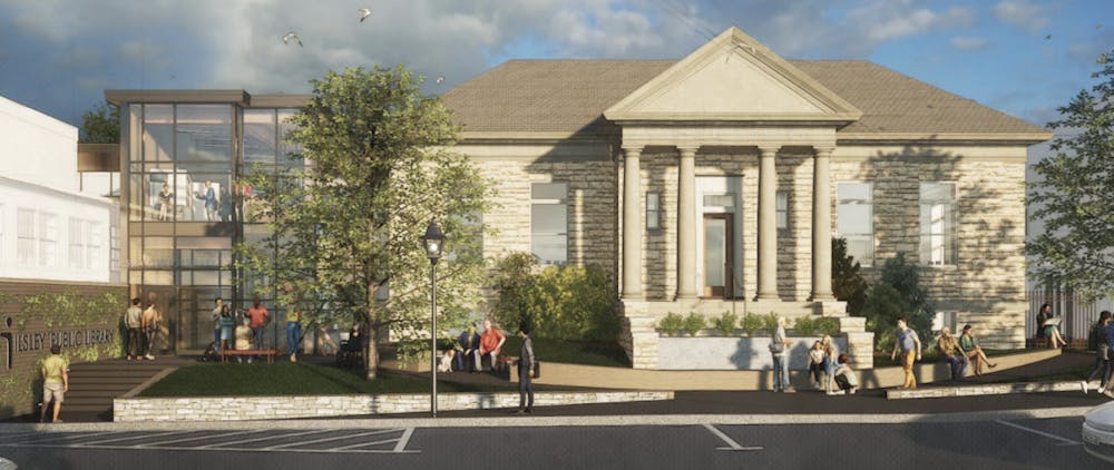 The view from Main Street of the proposed design for expanding the Ilsley Public Library.