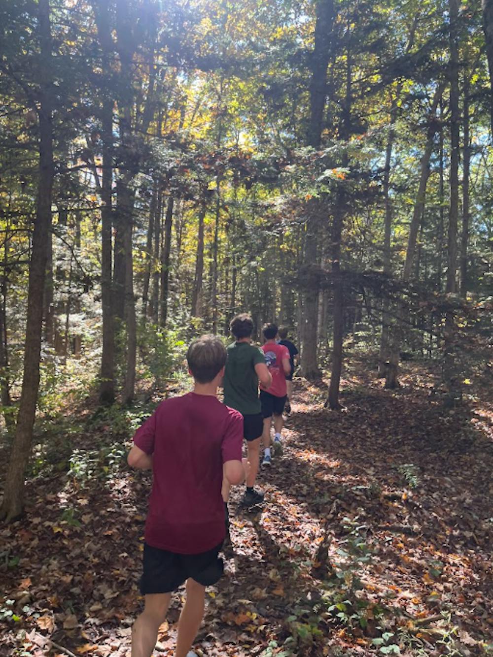 MiddRuns jogs through a trail on the TAM.