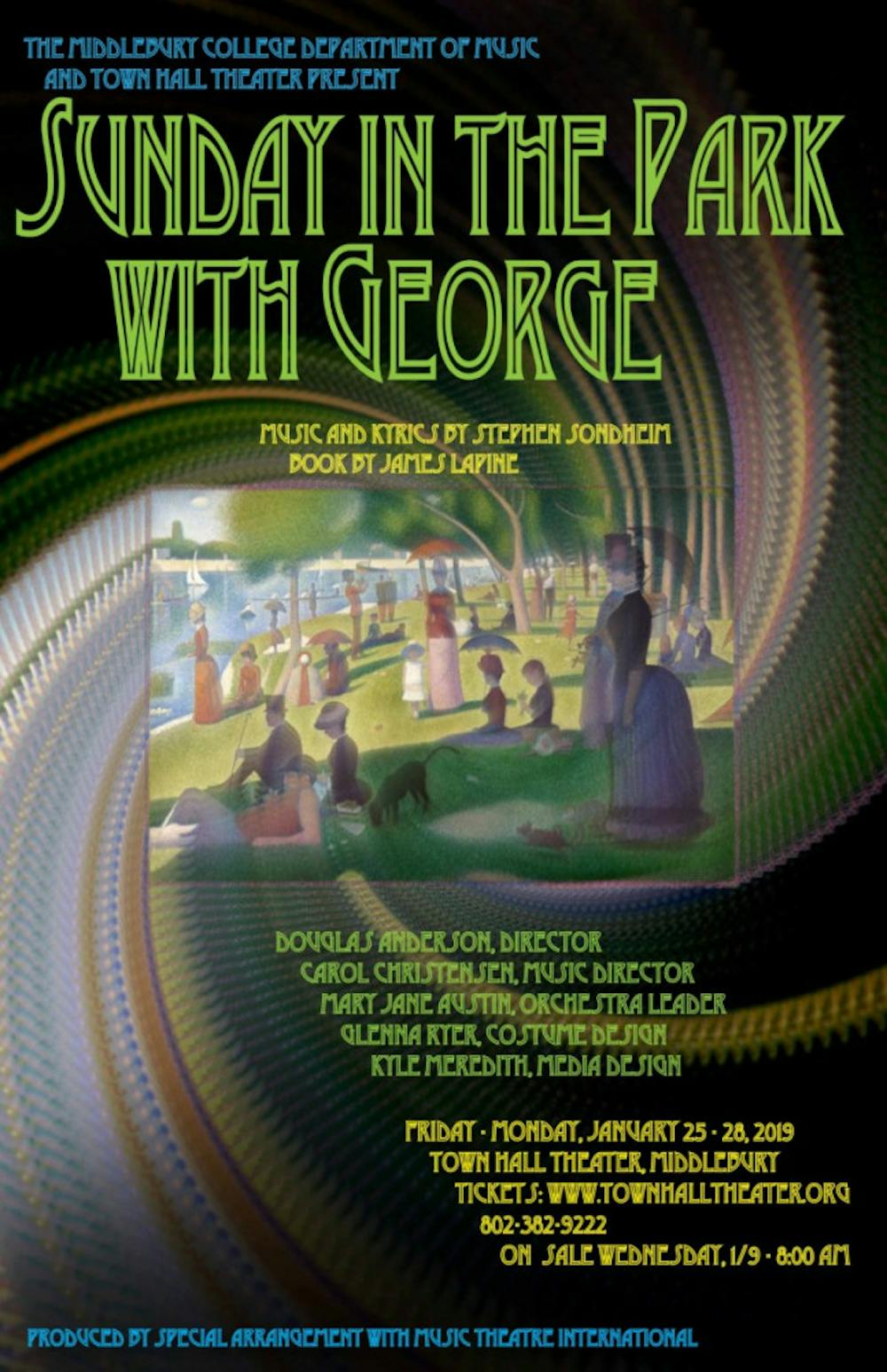 <span class="photocreditinline">COURTESY PHOTO</span><br />The J-term musical is based on the life of the artist Georges Seurat, and the creation of his famous painting “A Sunday Afternoon on the Island of Le Grande Jatte.”