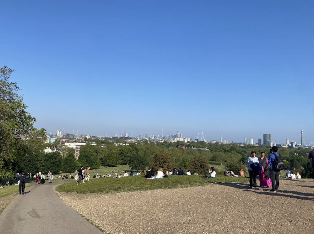 The view at Primrose Hill, London.