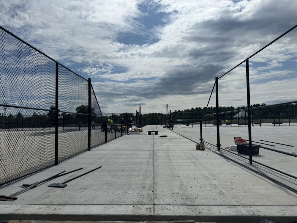 New tennis courts situated at the corner of South Street are taking shape.