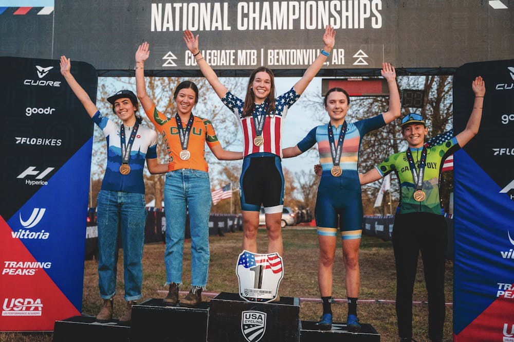 Middlebury's cycling team excelled at the 2024 national championship, with Dani Bronk '28 claiming the Short Track title and Wren Capra '28 taking fourth in the same race.