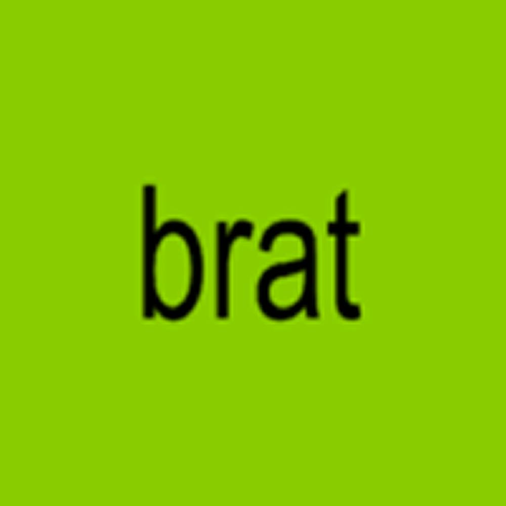 The iconic, minimalist album cover for “BRAT”.