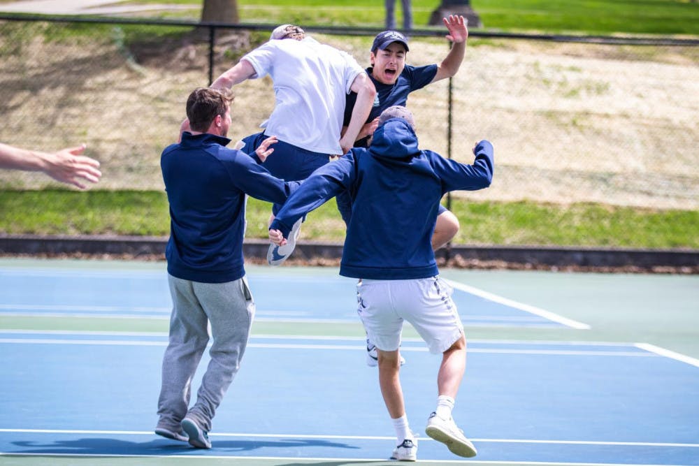 <span class="photocreditinline"><a href="https://middleburycampus.com/39670/uncategorized/michael-borenstein/">MICHAEL BORENSTEIN</a></span><br />After winning NESCACs, the men’s tennis team looks to defend their National Championship title.