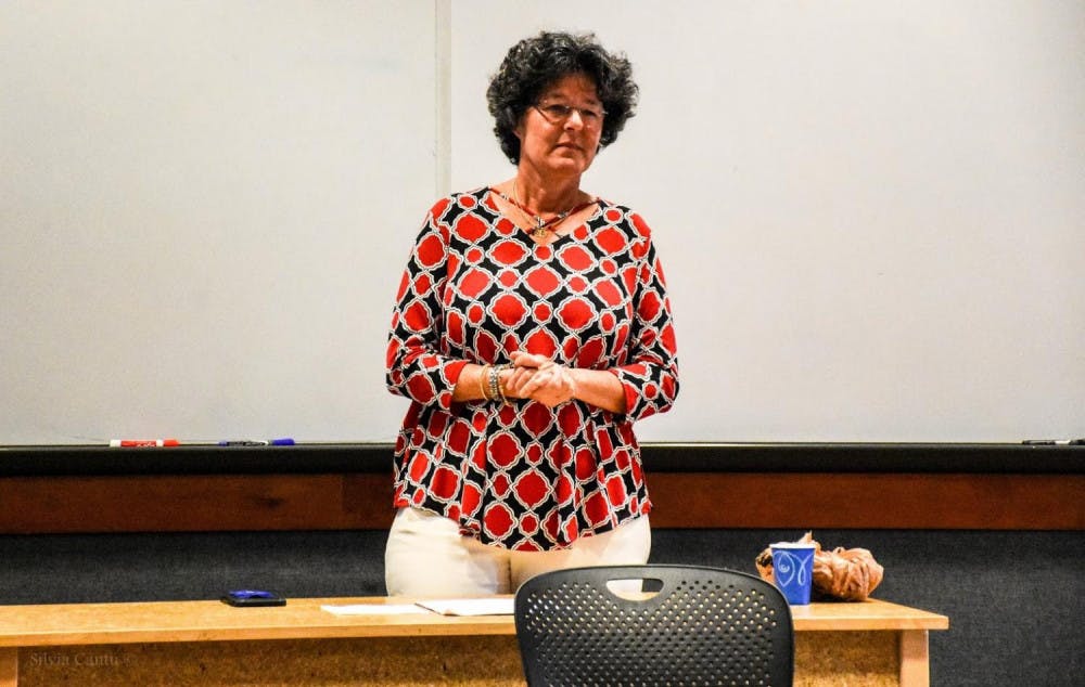 <span class="photocreditinline">Silvia Cantu Bautista/The Middlebury Campus</span><br />Judge Allison D. Burroughs, pictured during a 2017 lecture at Middlebury, is presiding over a major case challenging Harvard's race-conscious admission practices.