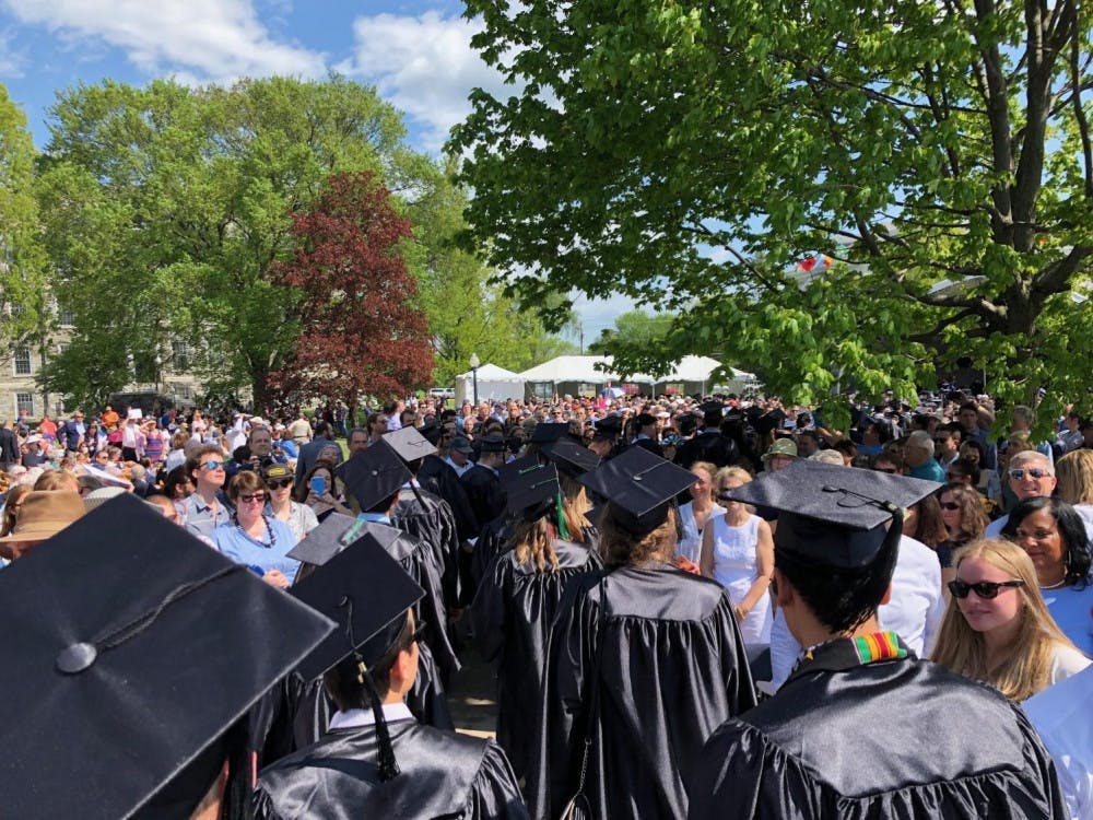 Commencement for the class of 2019 was the last traditional graduation before the Covid-19 pandemic. This year, dual ceremonies for the class of 2022 and the class of 2020 are putting pressure on staff, who typically work extra in the spring to prepare for commencement.