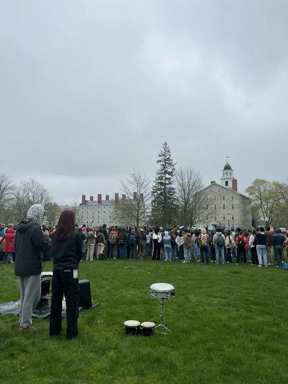 <p>The protesters turned toward Old Chapel and chanted &quot;shame&quot; during the walk out on Wednesday morning. </p>