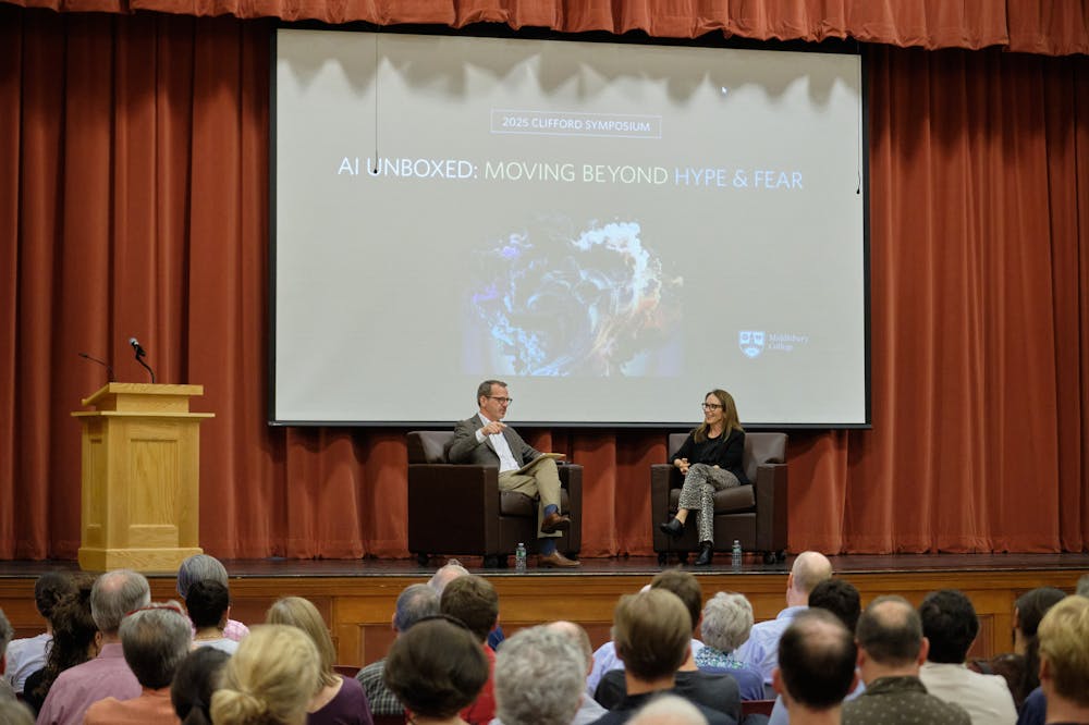 President Ian Baucom speaks with Meghan O'Rourke about AI issues at the 2025 Clifford Symposium.
