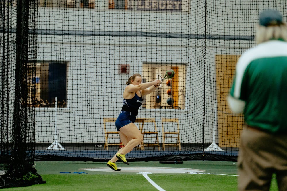 Lilly Wurtz '26 set a school record in the weight throw during Saturday's meet.
