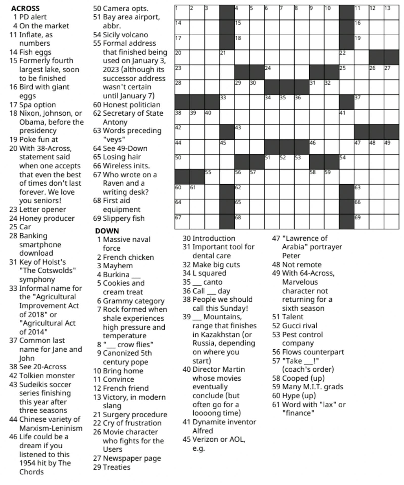 The Last Crossword 5/11 The Middlebury Campus