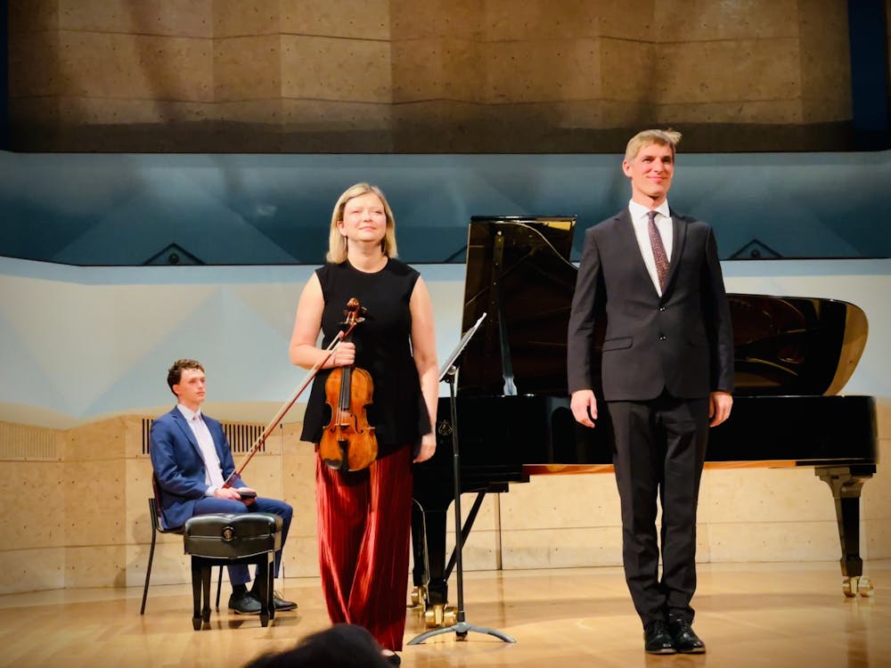 Ibragimova and Tiberghein were a dynamic duo in Robison Concert Hall this past Sunday.