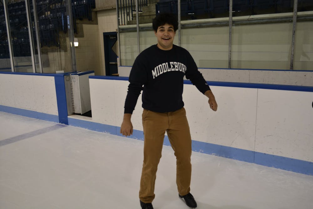 The Middlebury Campus sports section on ice in the Kenyon Arena.