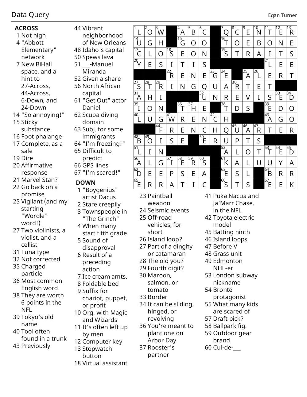 Crossword Solutions 04/16/26: Data Query