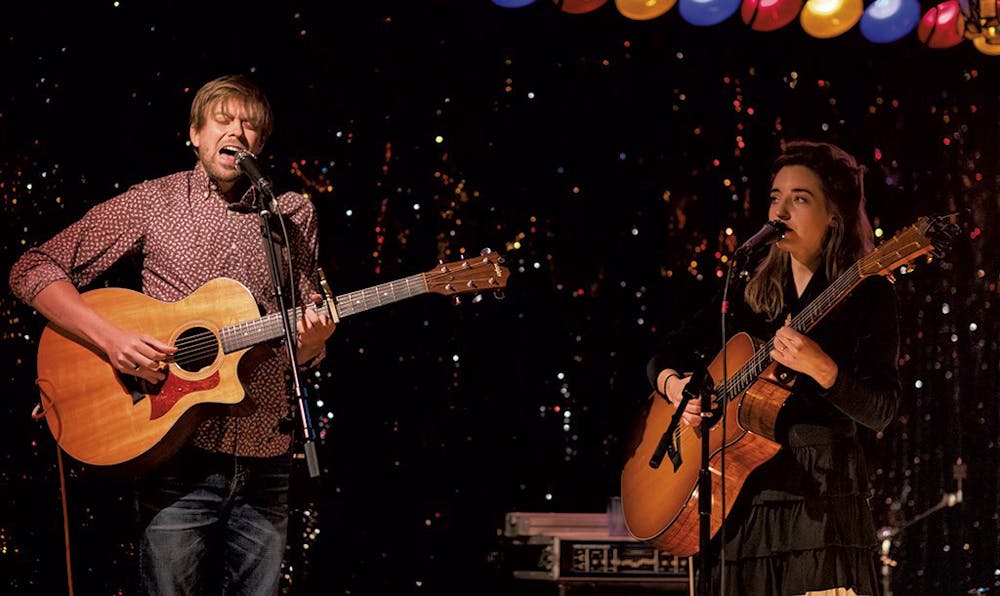 Taylor Smith ‘12 (Left) and Laura Heaberlin ‘12.5 (Right) of Cricket Blue return to Middlebury to perform orchestral renditions of their debut album, Serotinalia at the Town Hall Theater.