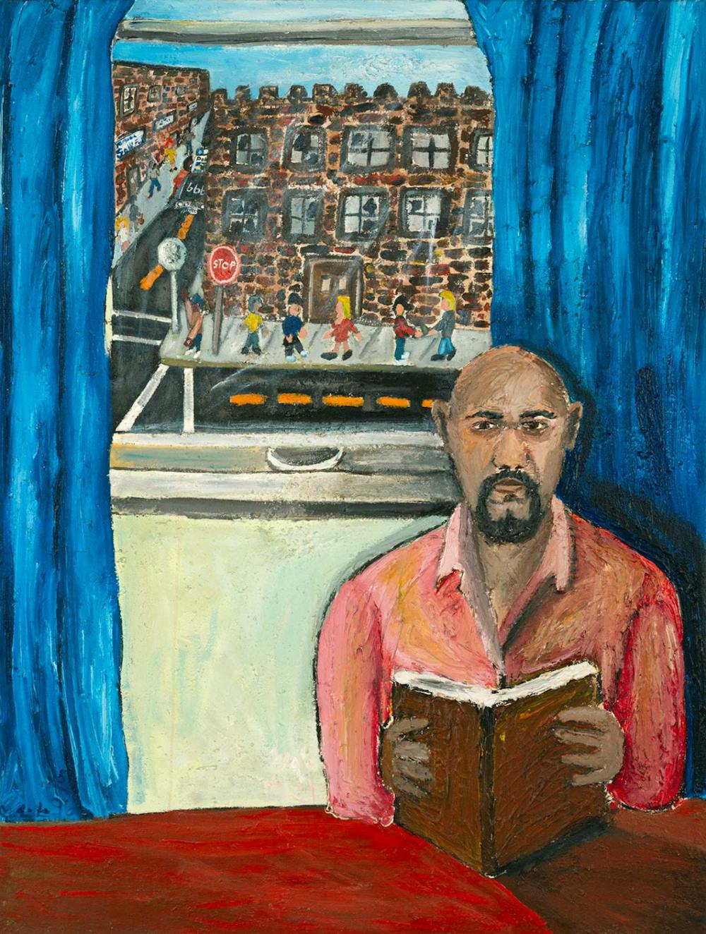 Michelangelo Lovelace, Self Portrait, 1996, acrylic on textured canvas, 50.5 x 37.75 in., © Michelangelo Lovelace Estate.