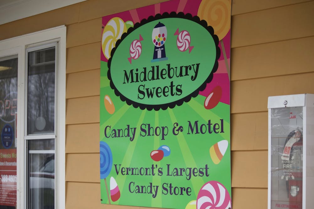 Middlebury Sweets candy store and motel, located at 1395 US-7 in Middlebury
