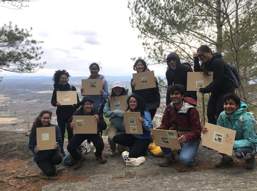 Last spring, FIRE led a hike in collaboration with Creating Art Together. Participants took advantage of mud season’s lack of leaves to paint the views they saw on the hike.