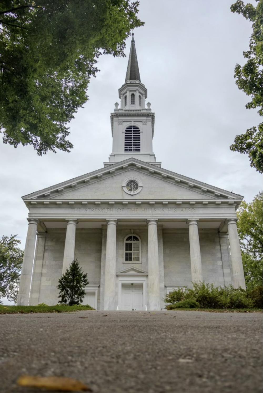 The sign outside of Mead Chapel currently reads "Chapel". 