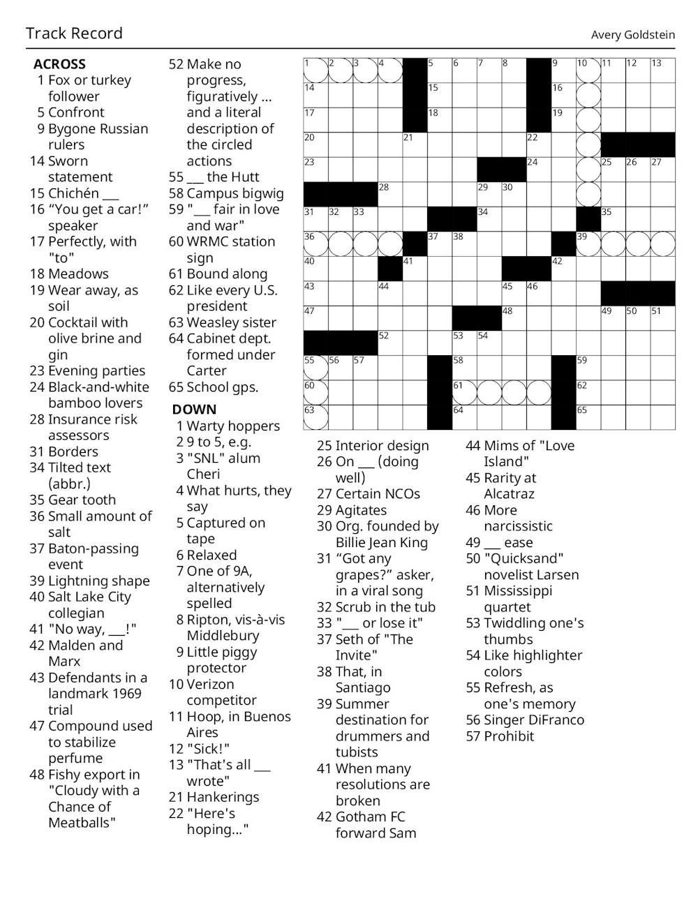 10/08/26 Crossword: Track Record