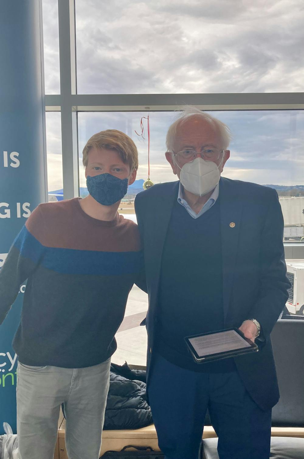 Opinions Editor Haydn Suske-Funk ran into Sen. Bernie Sanders at the Burlington Airport.