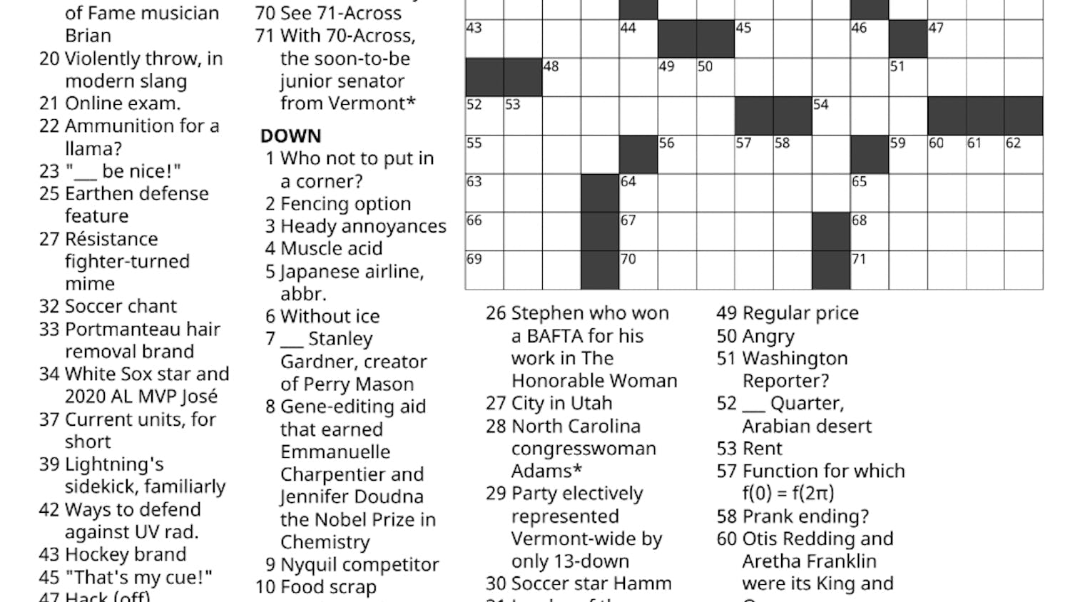 Holiday Crossword! - The Middlebury Campus