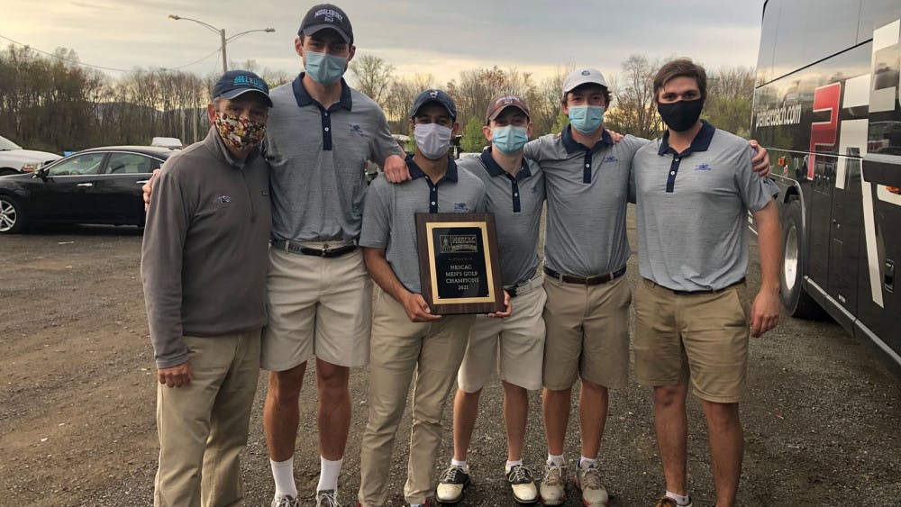 <span class="photocreditinline">Courtesy Middlebury Athletics</span><br />Men’s golf won their ninth NESCAC Championship this weekend.