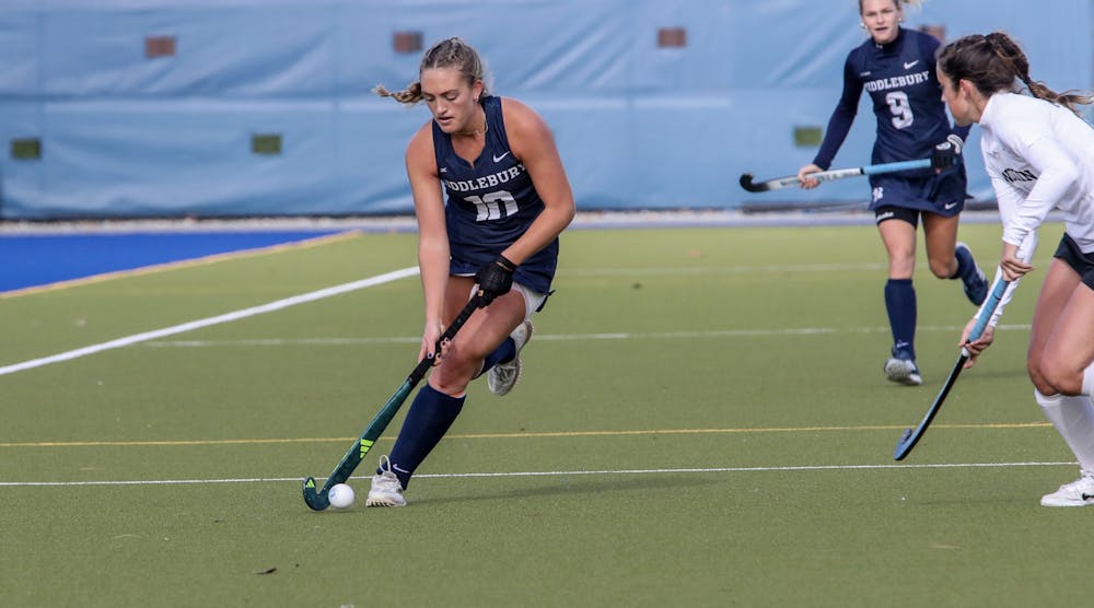 Claire McMichael '27, scorer of Middlebury's overtime winning goal on Saturday.