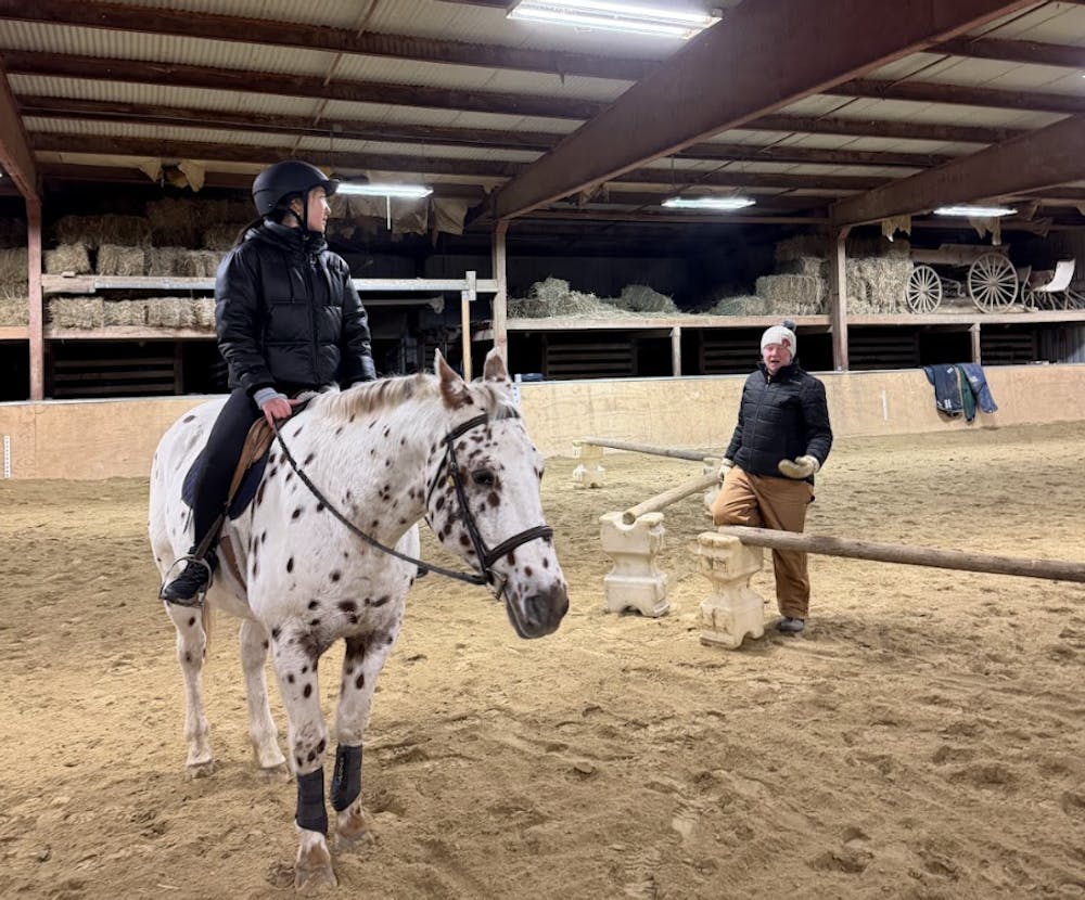 Ting Cui ’25.5 learning to ride the horse Joe.