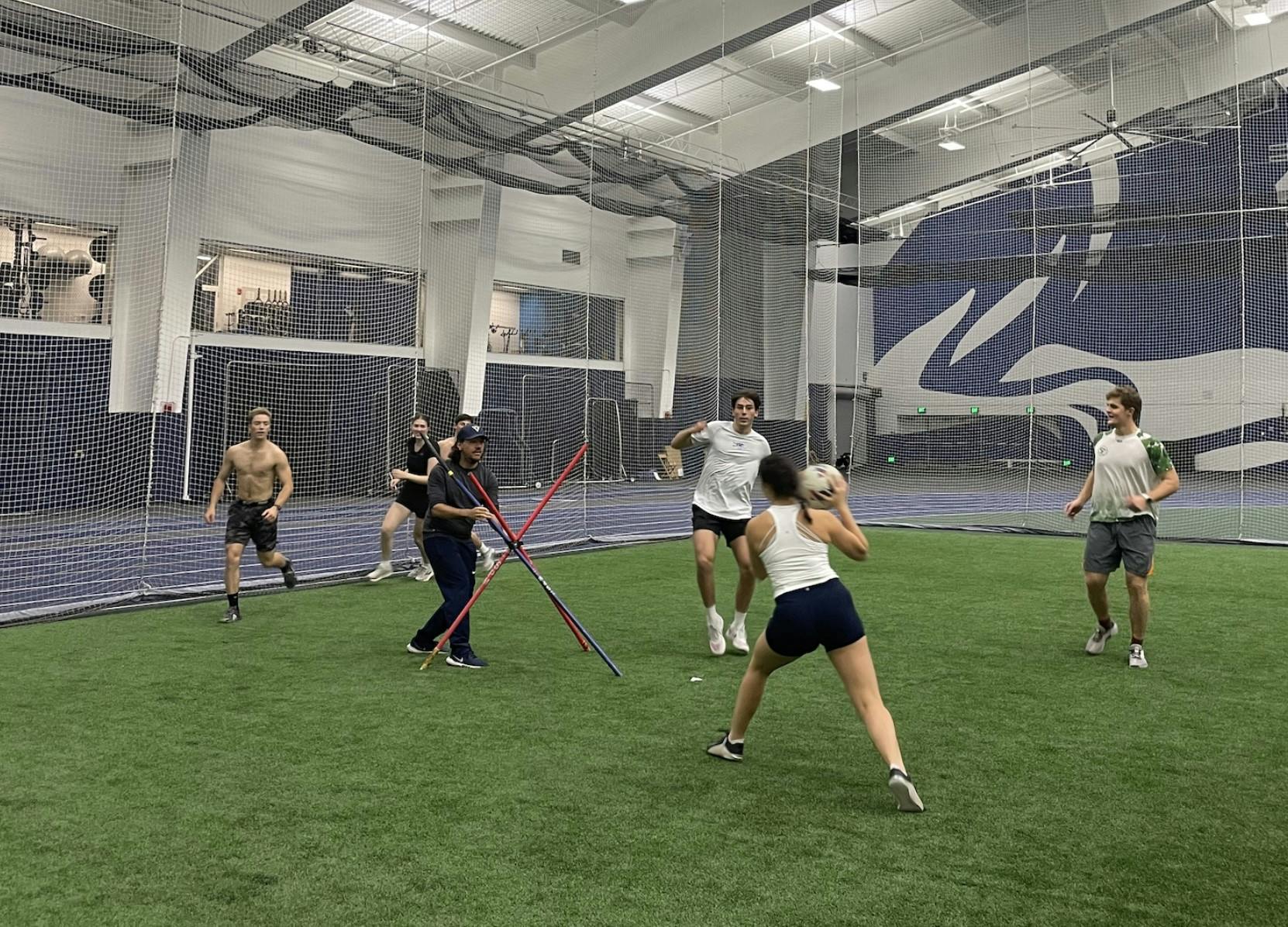 Sara Paradis '27 attacks the goal from point-blank range.