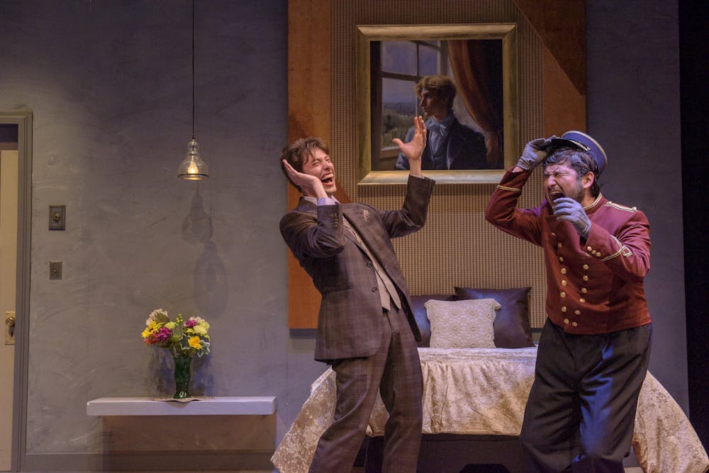 Ryan Ulen ’26 and Urian Vasquez ’25 in “The Walls” this past weekend.