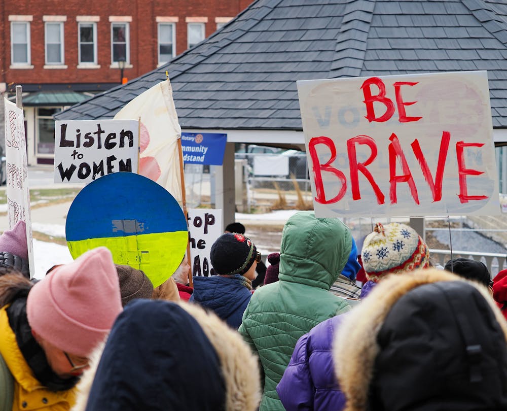 On Saturday, March 8 over 200 local residents and members of the college community protested the Trump administration.