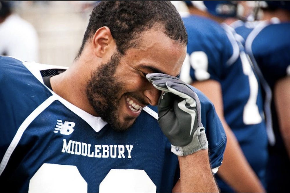 Andrew Plumley ’11 played football and basketball at Middlebury. COURTESY PHOTO
