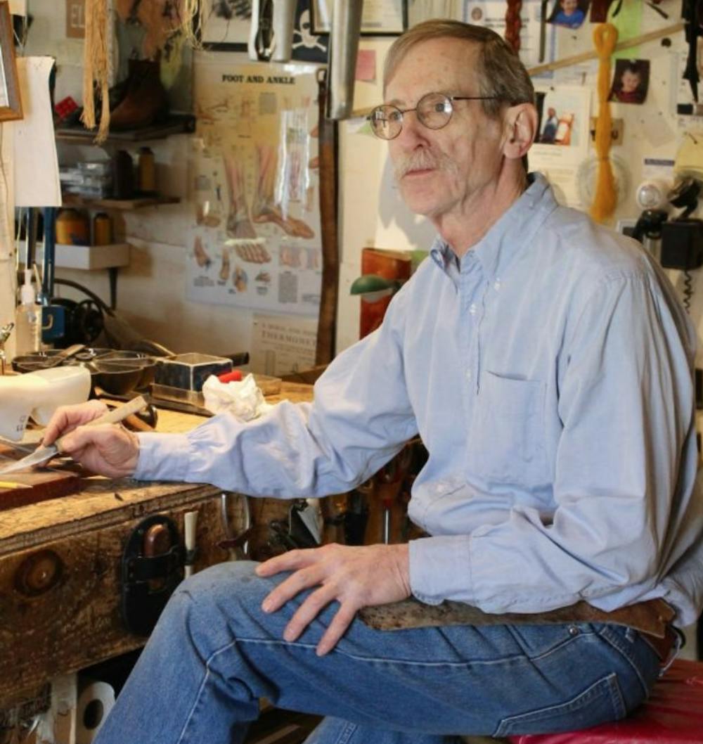 <span class="photocreditinline">BENJAMIN GLASS</span><br />Since 1986, Dan Freeman has dedicated most of his working life to making custom leather shoes and boots at Leatherworks in Middlebury.